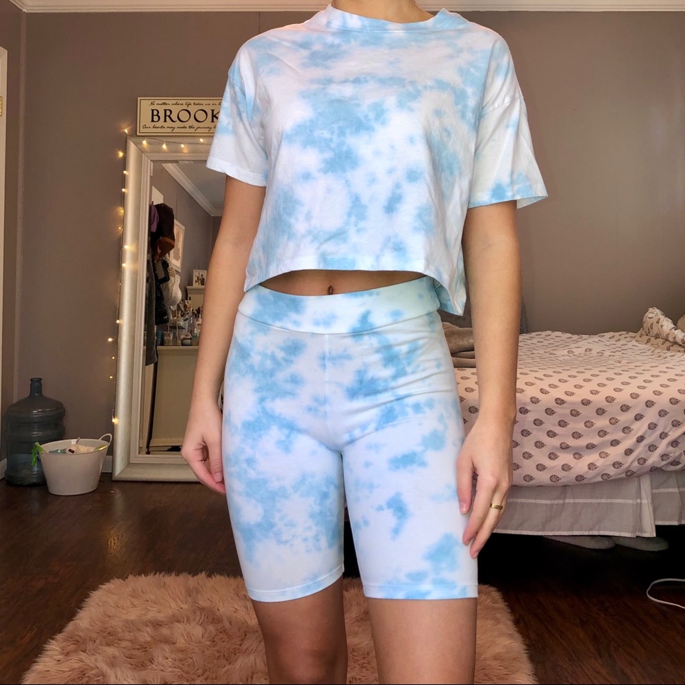 Handmade Tie Dye Biker Shorts Set